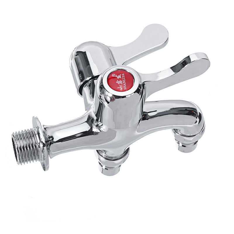 1/2 Inch Washing Machine Faucet Sink Connector Hose Tap Garden 2 Outlet With Control
