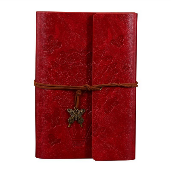 Genuine leather bound notebook travel journal handmade notepad green vintage style loose leaf journal school supplies notebook