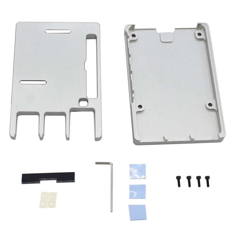 Black / Silver CNC Aluminum Alloy Ultra Thin Metal Box Protective Case For Raspberry Pi 4 Model B