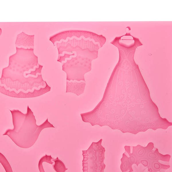 Bride Wedding Dress Silicone Fandant Mold Chocolate Polymer Clay Mould