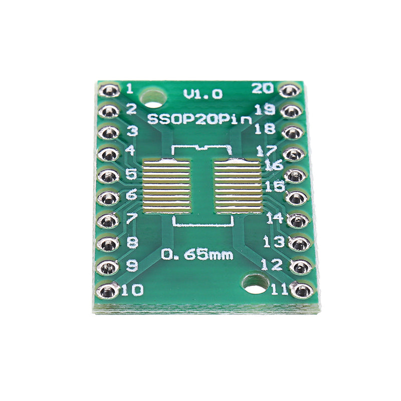 200pcs SOP20 SSOP20 TSSOP20 To DIP20 Pinboard SMD To DIP Adapter 0.65mm/1.27mm To 2.54mm DIP Pin Pitch PCB Board Converter