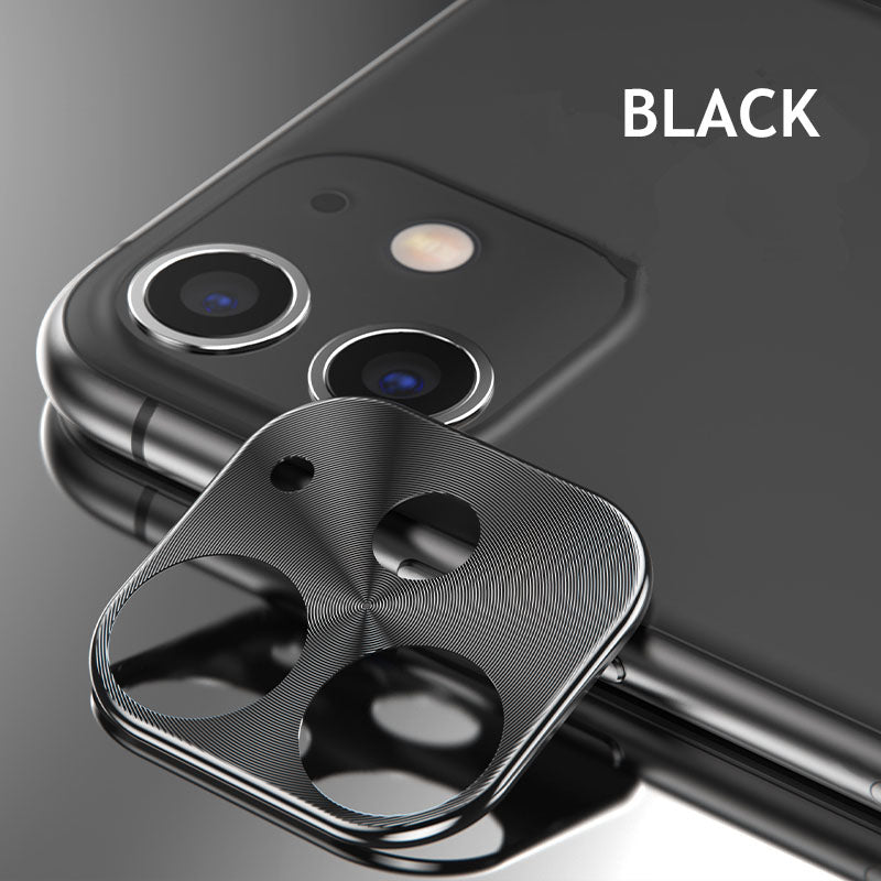 Bakeey HD Clear Tempered Glass Phone Lens Protector + Black Metal Circle Ring Phone Lens Protector for iPhone 11 6.1 inch