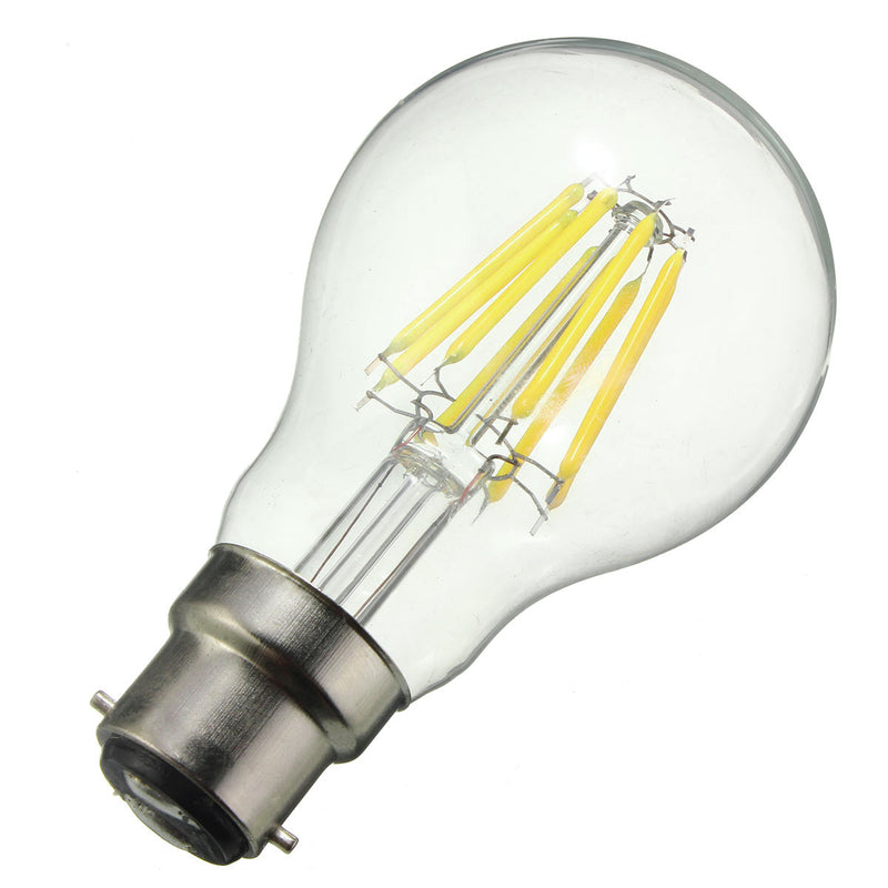 Dimmable A60 B22 8W Pure White Warm White COB Glass Material Retro Light Lamp Bulb AC220V