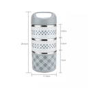 KCASA KC-BCH07 2 Layers Portable Insulation Lunch Box Stainless Steel Thermal Bento Food Container