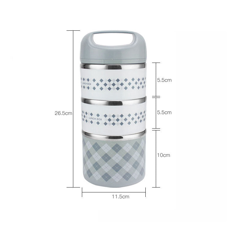 KCASA KC-BCH07 2 Layers Portable Insulation Lunch Box Stainless Steel Thermal Bento Food Container