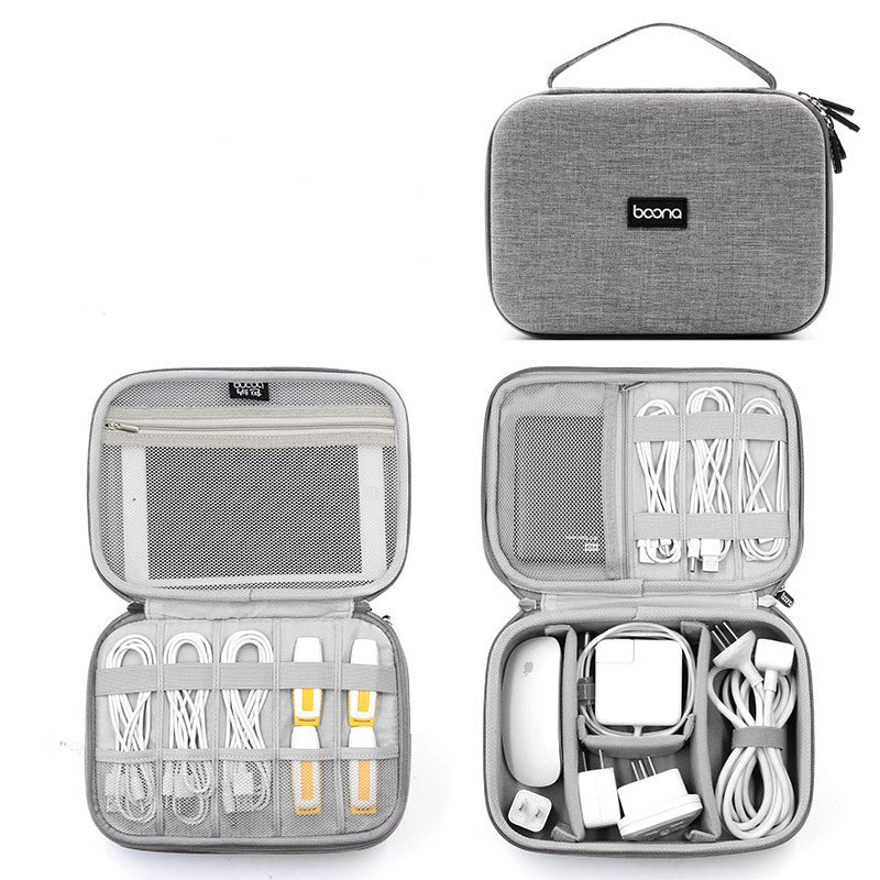 Boona 24cm * 17cm Digital Accessories Storage Bag Flash Drive U Disk Tablet USB Cable Passport Organizer Bag