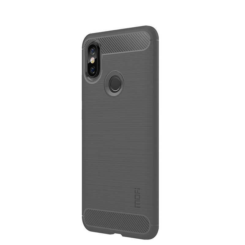 Mofi Carbon Fiber Shockproof Silicone Back Cover Protective Case for Xiaomi Mi Max 3