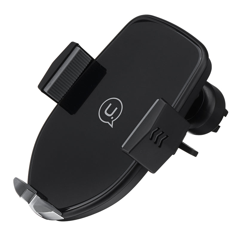 USAMS Intelligent Automatical Lock 10W Qi Wireless Fast Charge Car Mount Air Vent Holder for Mobile Phone