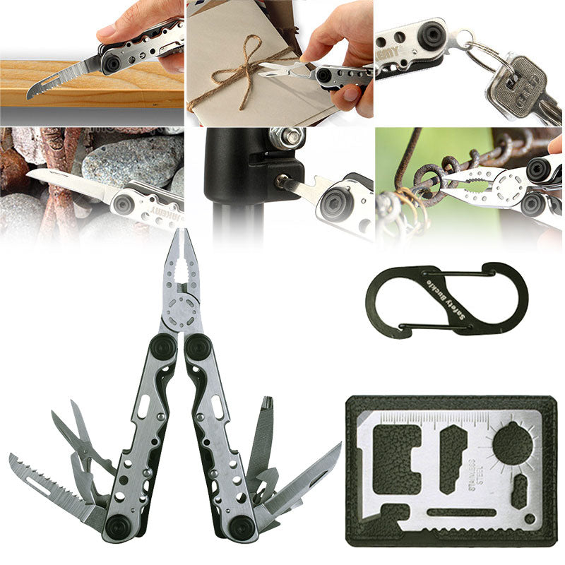 JAKEMY PJ1010 Multitool Folding Pocket Plier Saw Screwdriver Portable Outdoor Survival EDC Card Pliers Tool