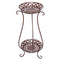 2 Tiers Metal Plant Stand Garden Flower Pot Holder Shelves Multi-use Storage Shelf Bookshelf Home Indoor Outdoor