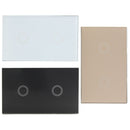 AC 110V-240V 1 Way 2 Gang Crystal Glass Remote Panel Touch LED Light Switches Controller With Remote