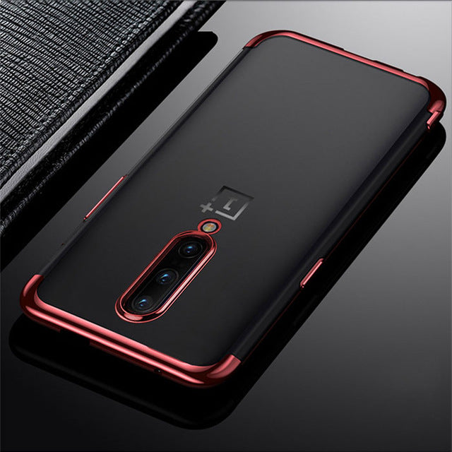 Bakeey Plating Transparent Shockproof Soft TPU Back Cover Protective Case for OnePlus 7 PRO