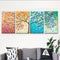 Miico Hand Painted Four Combination Decorative Paintings Four-Color Life Tree Wall Art For Home Decoration