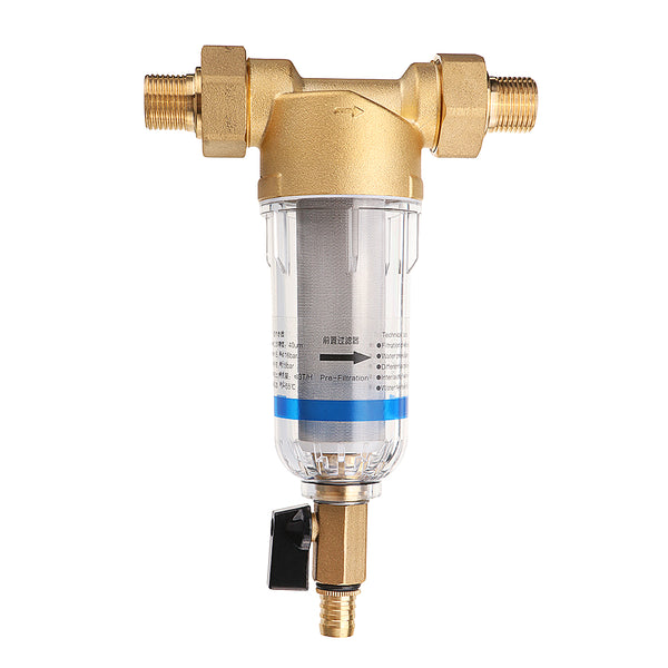 TMOK Water Pre Filter System 3/4" & 1" Brass Mesh Prefilter Purifier w/ Reducer Adapter