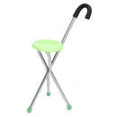 Camping Folding Tripod Cane Walking Stick Seat Portable Stool Chair Max Load Bearing 130kg