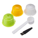 3Pcs/Set Colorful Refillable Coffee Capsule Cup Reusable Coffee Pods w/ Spoon Brush for Nescafe Dolce Gusto Brewer