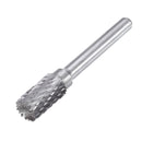 Drillpro 5Pcs DGLFA 6x10mm Double Cut Tungsten Carbide Rotary Burr Set 6mm Shank for DIY Wood Carving Metal Polishing Engraving Drilling