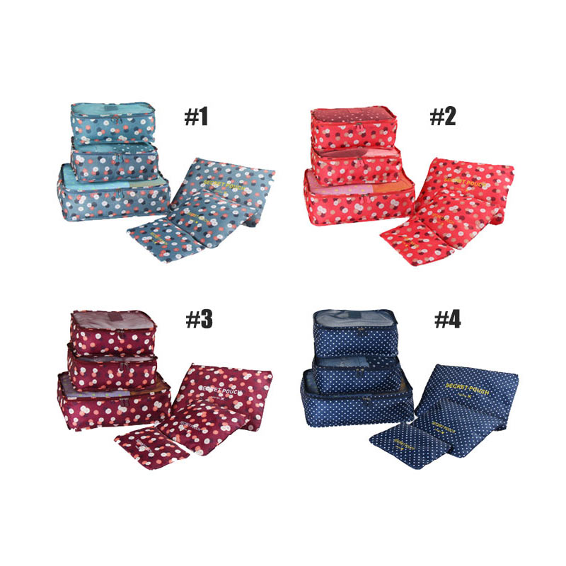 Honana HN-TB37 6Pcs Set Travel Luggage Storage Bag Portable Suitcase Clothes Organizer