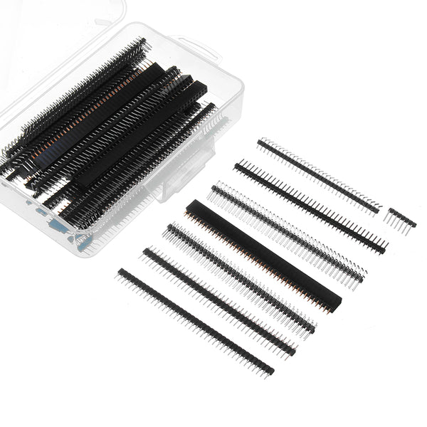 40Pcs 8 Kinds 2.54mm Breakaway PCB Board 40 Pin Male And Female Pin Header Connectors Kit For  Prototype Shield