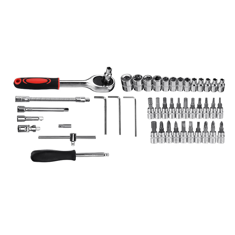 46pcs Assorted Socket Set Ratchet Tools Kit Torque Wrench Sets Maintenance W/ Box