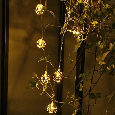 KCASA 10 LED Metal Polygon String Lights LED Fairy Lights for Festival Christmas Decoration