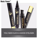 2in1 Music Flower Liquid Eyeliner Stamp Eye Liner Pencil Long Lasting Makeup
