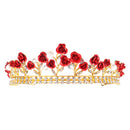 Rose Crystal Rhinestone Bridal Tiara Wedding Jewelry Princess Crown Prom Hair Tiara