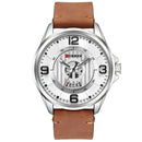 CURREN 8305 3D Number Design Men Wrist Watch Date Display Leather Strap Quartz Watch