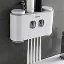 Handfree Toothbrush Holder Automatic Toothpaste Dispenser Set 5 Holder 4 Cups