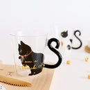 Cat Glass Cartoon Children's Cup Creative Handle Coffee Cup Single-layer Transparent Juice Drink Cup