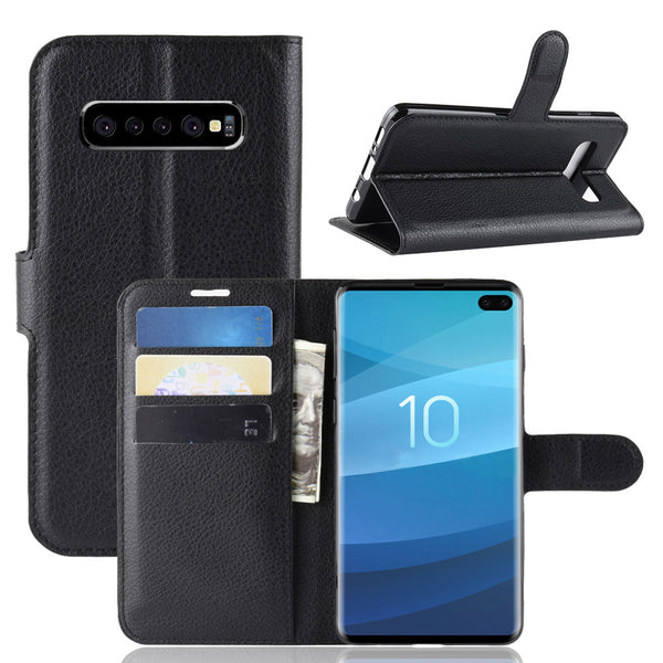 PU Leather Wallet Kickstand Flip Protective Case For Samsung Galaxy S10 Plus 6.4 Inch