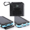 20000mAh Solar Charging Power Bank SOS Mode Portable Cell Phone Solar Charger with Dual USB Charging Ports LED Flashlight Carabiner/Compass