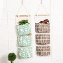 3 Grids Wall Hanging Storage Bag Organizer Toys Container Decor Pocket Pouch Desktop Organizer