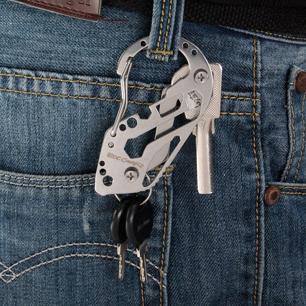 DANIU EDC Multi Pocket Tool Carabiner Screwdriver Wrench Gear Key Holder Clip Folder Keychain