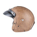 BYB Retro Chopper Motocross Motorcycle PU Leather Half Face Helmet