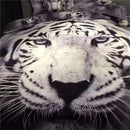 3 PCS Bedding Sets 3D Animal Tiger Head Printing Quilt Cover Pillowcase For Full Size