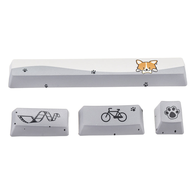 Five-sided Dyesub PBT OEM Profile Yellow Dog Space Bar 6.25u Novelty Keycap + ESC Enter Keycaps