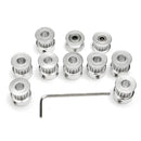 8pcs GT2 16T Bore 5mm Timing Pulley with 5m Belt and Tensioner