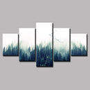 Loskii Spray Oil Paintings Canvas Five Combination Decorative Paintings Forest Landscape Wall Art For Home Decorations