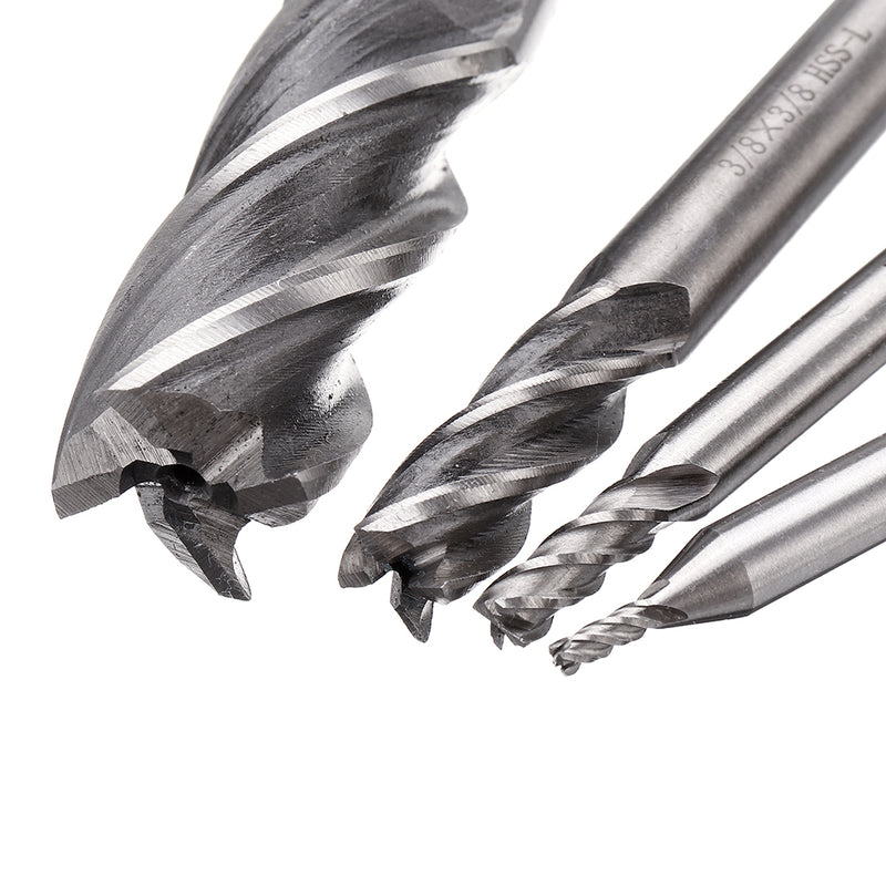 3/4 3/8 3/16 3/32 Inch Imperial Milling Cutter High Speed Steel CNC Cutter Spiral End Mill