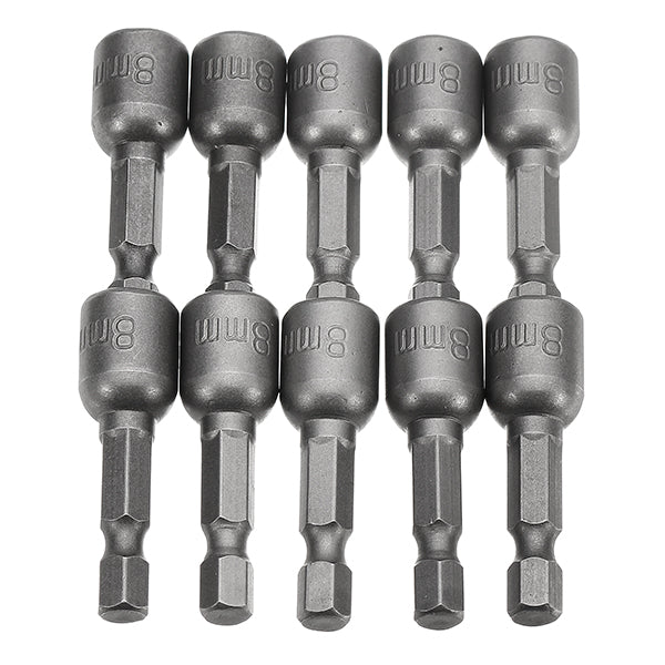 10pcs 8mm Socket Magnetic Nut Driver 1/4 Inch Hex Shank Power Drill Bits