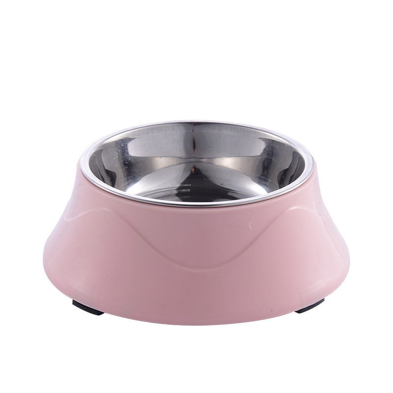 Pet Double Bowls Thickened Stainless Steel Cat Dog Drinking Bowl Pet Feeders