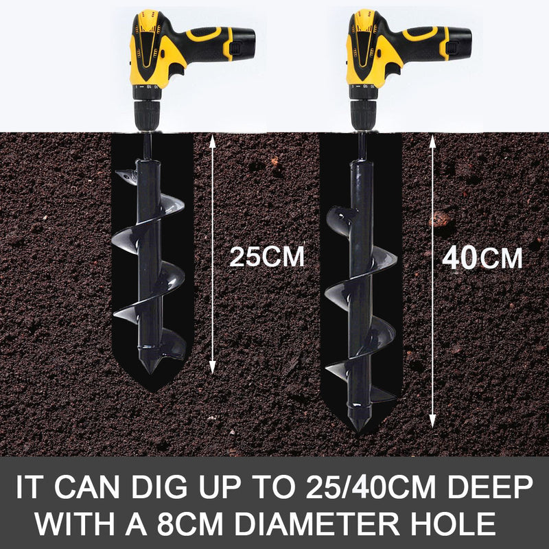 9x25/40cm Garden Drill Bit Earth Drill Hole Post Planting Auger Drill For Electric Drill