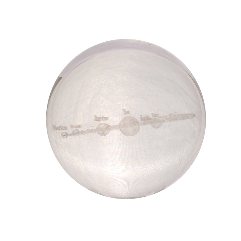 6cm Engraved Solar System Ball 3D Miniature Planets Model Crystal Ball Decorations + Stand