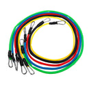 11pcs / Set Natural Rubber Latex Fitness Resistance Bands Exercise Tubes Practical Elastic Training Rope Yoga Pull String Exercise Tools