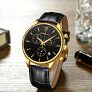 CRRJU 2272 Fashion Leather Strap Japan Movement Calendar Waterproof Men Quartz Watch