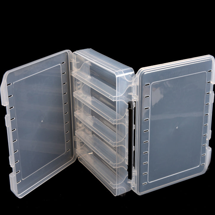 LEO Transparent Double Sides Fishing Lures Box PVC 10 Compartments Case