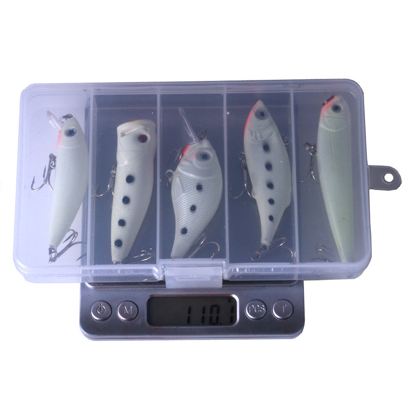 ZANLURE 5pcs/set Mixed Luminous VIB Popper Crankbait Pencil Artificial Wobbler Fishing Lure With Box