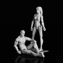 3.75'' PVC Female Male Body Joints Action Figure Gray Flesh Luxury Skin Version