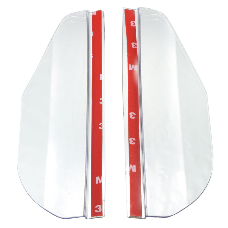 2Pcs Flexible PVC Car Rearview Mirror Rain Shield Guard Rainproof Eyebrow White Universal